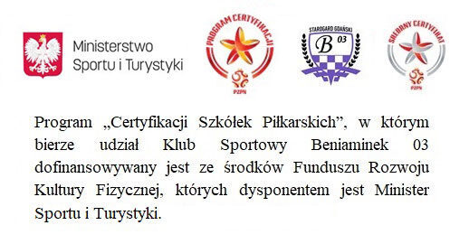 KLUB SPORTOWY BENIAMINEK 03 ul Kościuszki 34b 83 200 Starogard Gdański